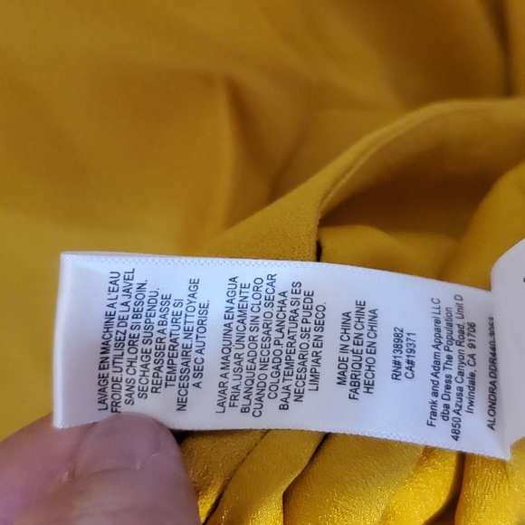 Dress the Population Marigold Yellow Alondra Blouson Sheath Dress Size XS NWT'S - Picture 14 of 16